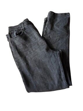 Abercrombie & Fitch black the 90's straight ultra high rise denim jean 33 long